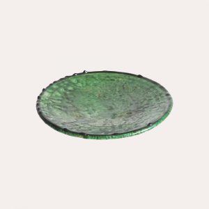 Traditional Tamegroute Green medium sized plate hand made in Morocco