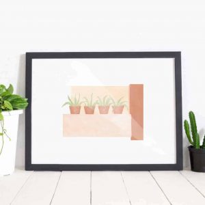 cacti wall print