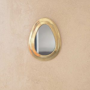 brass teardrop wall mirror