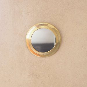 round brass wall mirror