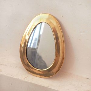 Raindrop mirror in brass