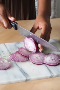 chopping onions