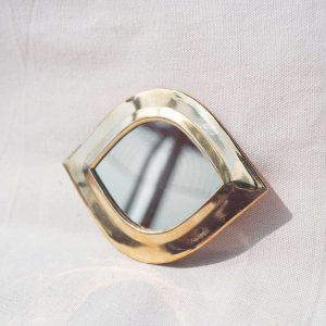 eye shape brass mirror