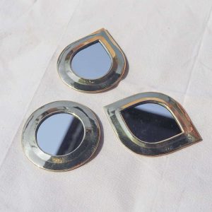 brass mirror set