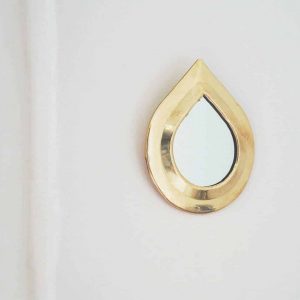 raindrop brass mirror