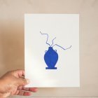 blue ceramic artwork