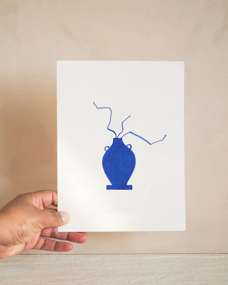 blue ceramic artwork