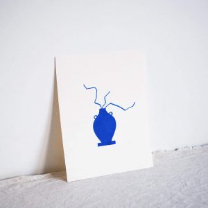 blue ceramic artwork