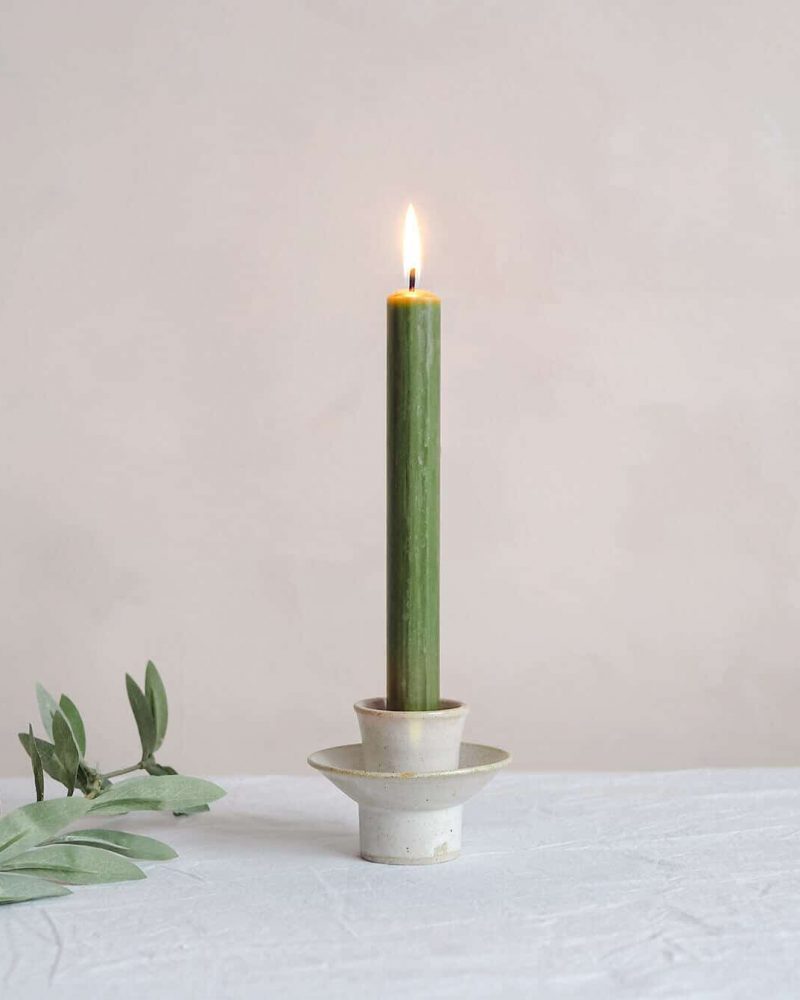 olive green long dinner candle we are nomads