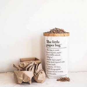 recycled packing with a paper bag of cardboard shredding