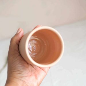 the inside of an argilo cup with beautiful ceramic details