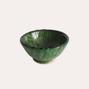 Tamegroute Green ceramic bowl. A deep green cookie with a gloss glaze