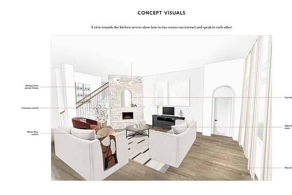 living room details for a living room concept in austin texas