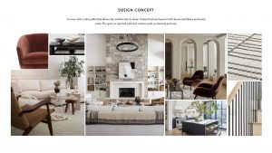 the moodboard of interior design inspiration for a family home in austin texas