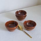 Small brown ceramic pinch bowl